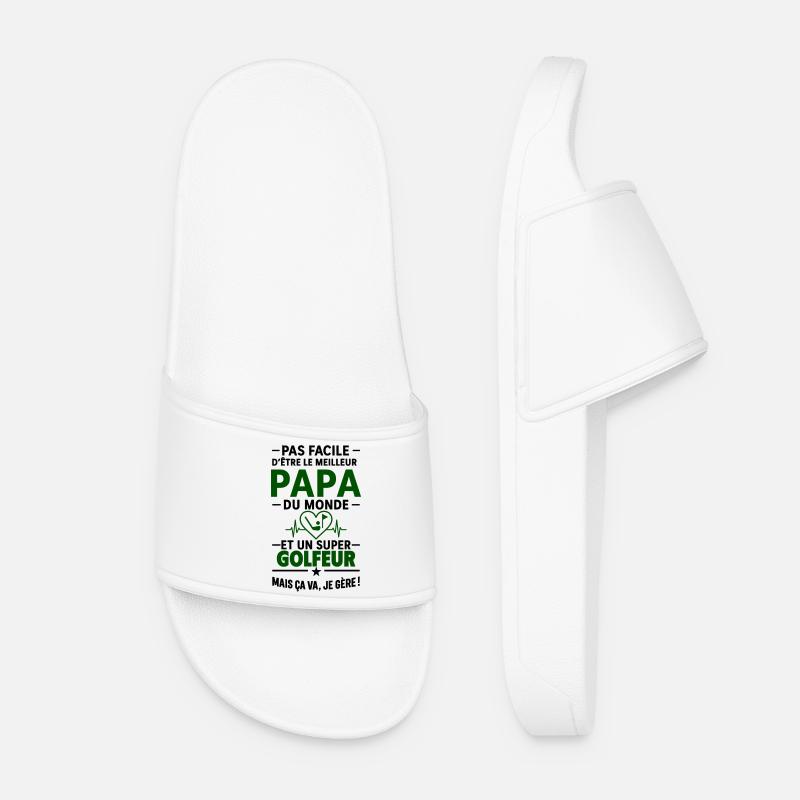 Heart + Golf – Super Dad Golfer - Women’s Pool Sliders - white