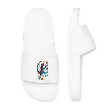 Bouldering Gecko Climbing Animal Climbing Lizard Gift - Women’s Pool Sliders - white - Front