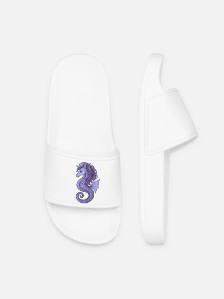 Seepferdchen-Einhorn Lila Violett - Frauen Badelatschen - Weiß