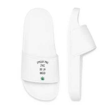 I can't, I have weed! - Women’s Pool Sliders - white - Front
