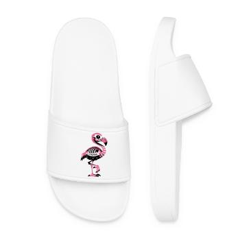 Flamingo Skeleton Pink Gothic - Women’s Pool Sliders - white - Front