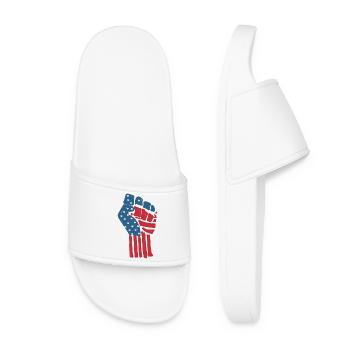 Drapeau USA sur un poing serré levé - Claquettes Femme - blanc - Devant