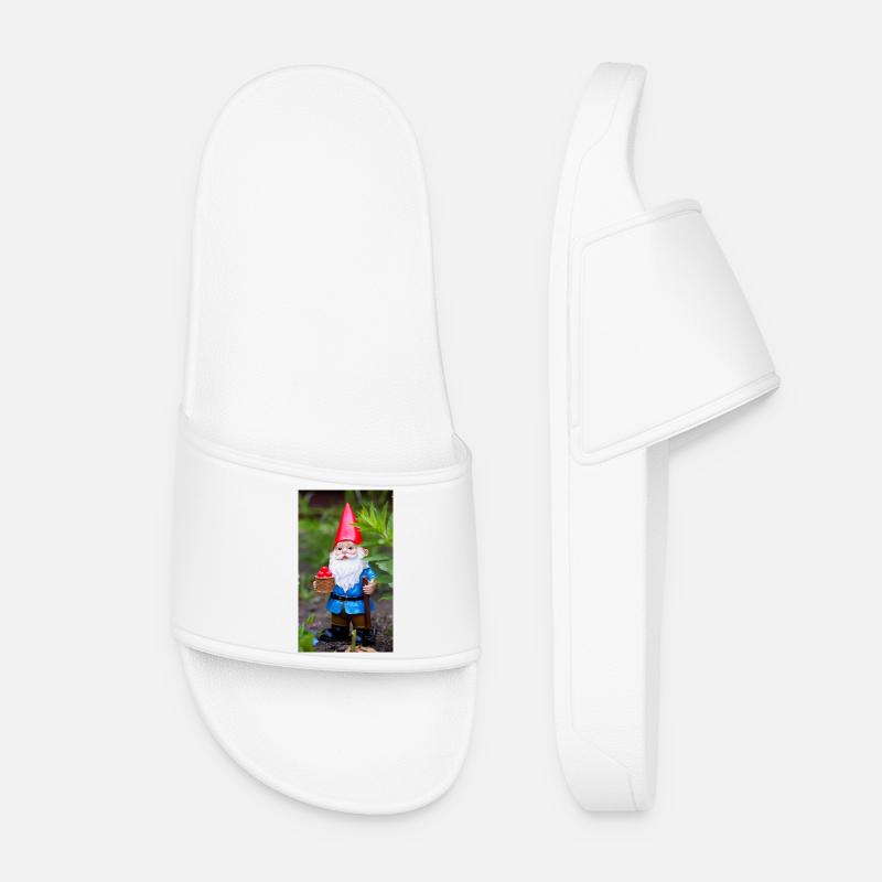 Garden gnome with basket - Women’s Pool Sliders - white