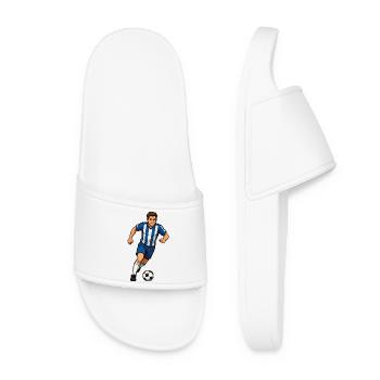 Blue and white football - Women’s Pool Sliders - white - Front
