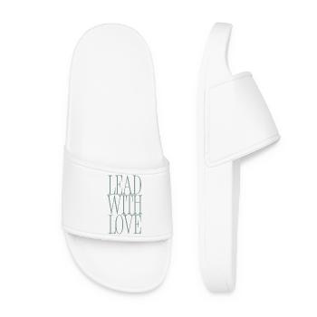 Typographie en Héros avec Amour - Claquettes Femme - blanc - Devant