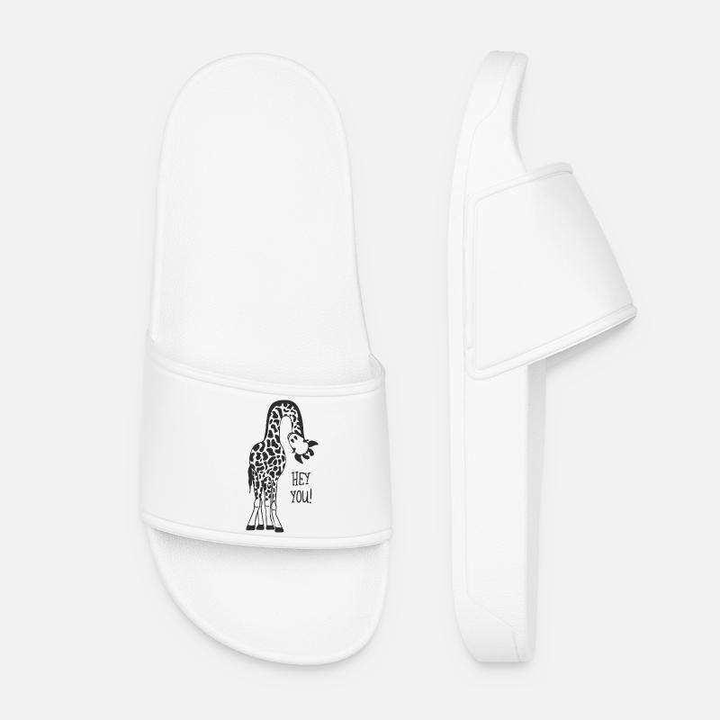 Giraffe calling - Women’s Pool Sliders - white