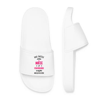 Neveu Nièce Oncle Tante Famille Bébé Noël - Women’s Pool Sliders - white - Front