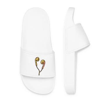 Glamour Glitter Headphone Motif - Women’s Pool Sliders - white - Front