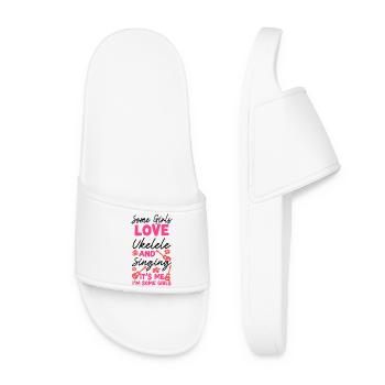 Hawaiian Ukulele Uke Girl Some - Women’s Pool Sliders - white - Front