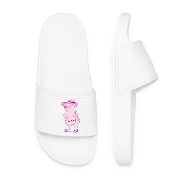 Pig Summer Sow Hot Heat Wave Heat Heat Hot - Women’s Pool Sliders - white - Front