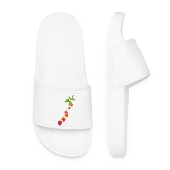 Geometric Lantern Flower Illustration - Women’s Pool Sliders - white - Front