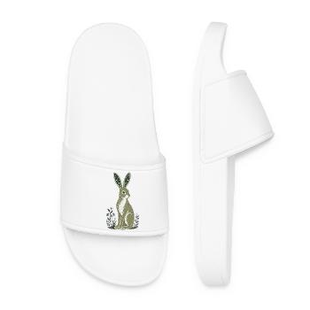 Celestial Hare Constellation Ears - Women’s Pool Sliders - white - Front