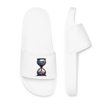 Colorful hourglass with modern aesthetics - Women’s Pool Sliders - white - Front