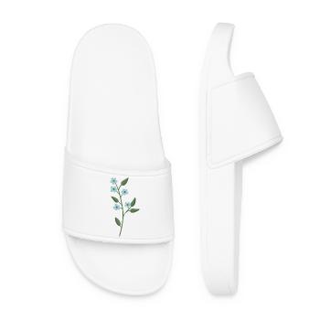 Fleur bleu clair - Claquettes Femme - blanc - Devant