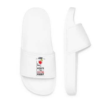 UN verre de vin par jour éloigne le médecin - Claquettes Femme - blanc - Devant