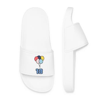 18. 18 ANS. 18e ANNIVERSAIRE. ANNIVERSAIRE 18 ANS. - Claquettes Femme - blanc - Devant