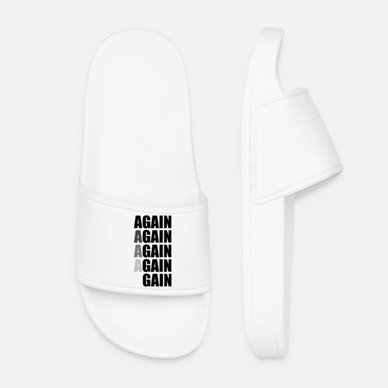Again Again Again Again Gain - Women’s Pool Sliders - white