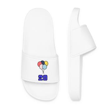 20. 20 YEARS. 20TH ANNIVERSARY. BIRTHDAY 20 YEARS. - Women’s Pool Sliders - white - Front