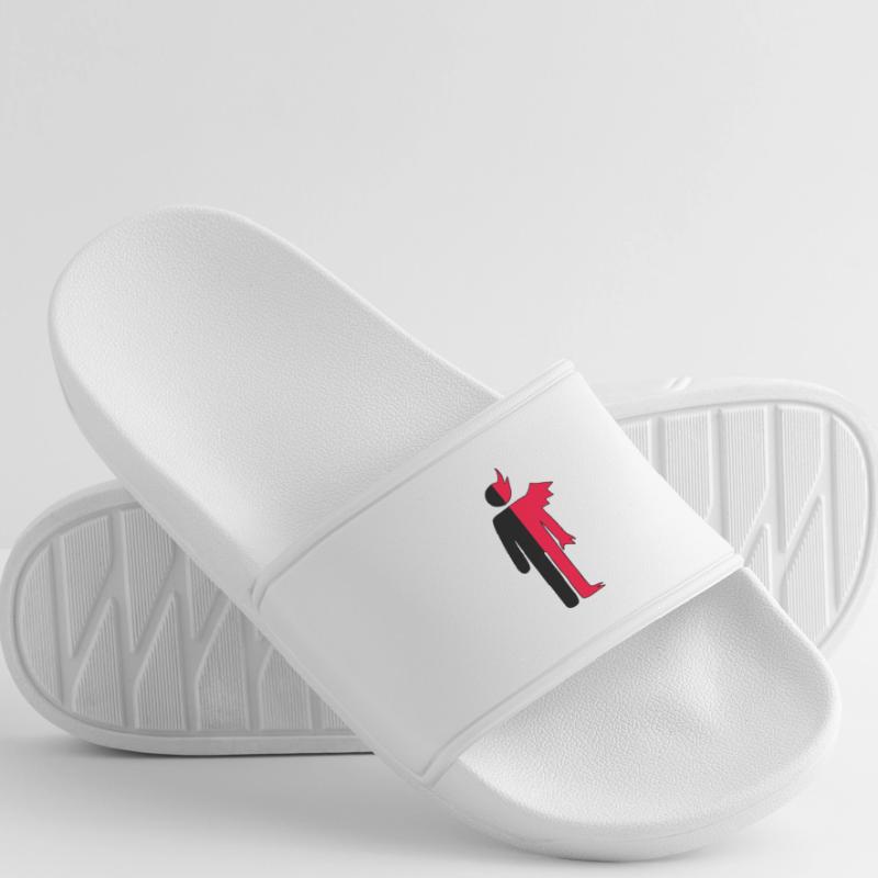 Mann oder Dämon Piktogramm Frauen Badelatschen