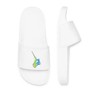 Rainbow Unicorn Skull - Women’s Pool Sliders - white - Front