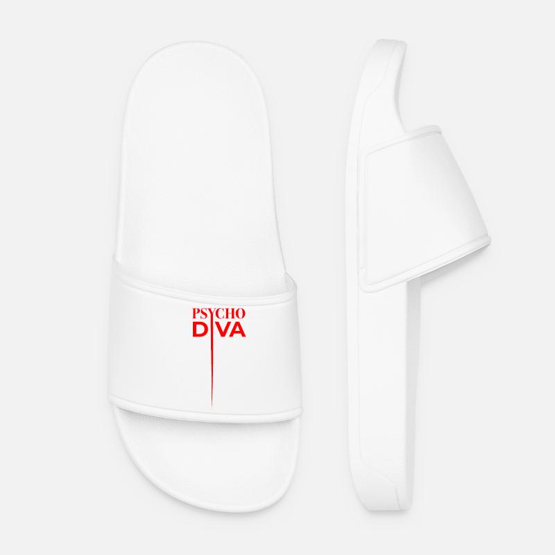 Psycho Diva – Sarcasm Spell Red - Women’s Pool Sliders - white
