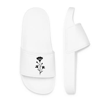 Fleurs noires Fleurs en fleur Fleurs sauvages Herbes - Claquettes Femme - blanc - Devant