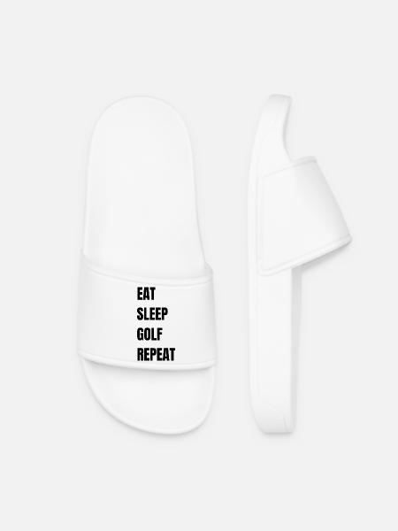 Eat Sleep Golf Repeat - Frauen Badelatschen - Weiß