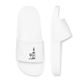 Bon vin - vin - Weinfasche - Verre à vin - Claquettes Femme - blanc - Devant