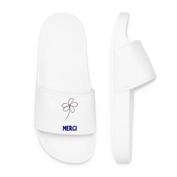 THANK YOU. THANKS. THANK YOU. ANNIVERSARY. BIRTH. - Women’s Pool Sliders - white - Front