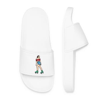 Rollschuh Mädchen - Frauen Badelatschen - Weiß - Vorne