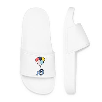 18. 18 ANS. 18e ANNIVERSAIRE. ANNIVERSAIRE 18 ANS. - Claquettes Femme - blanc - Devant