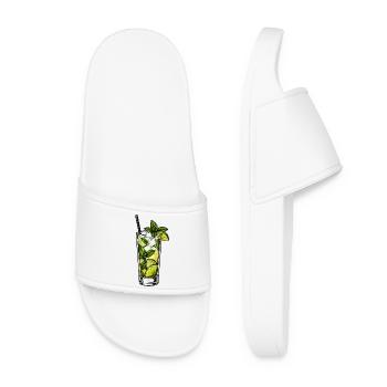 Mint Lime Mojito Glass - Women’s Pool Sliders - white - Front