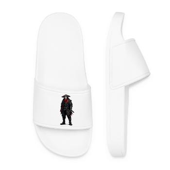 Samouraï de l’ombre avec une écharpe rouge - Claquettes Femme - blanc - Devant