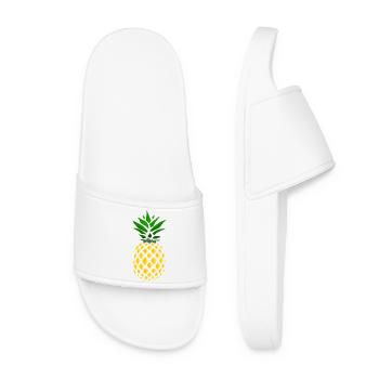Ananas Tropenprint  - Frauen Badelatschen - Weiß - Vorne