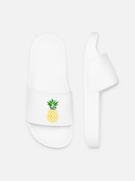 Ananas Tropenprint - Frauen Badelatschen - Weiß