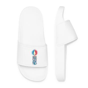 Faith Light Candle Retro Spirit Design - Women’s Pool Sliders - white - Front
