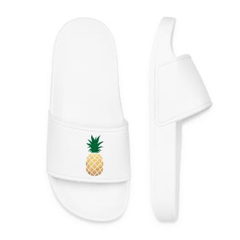 Décoration à l’ananas Gołd fête exotique sucrée d’été - Claquettes Femme - blanc - Devant