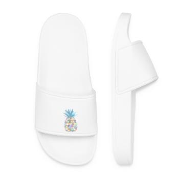 Pastel-coloured pineapple - Women’s Pool Sliders - white - Front