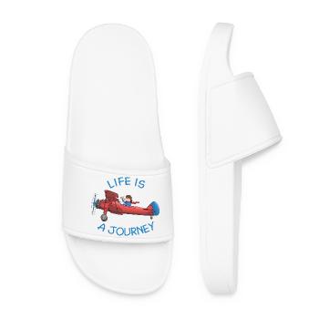 Plane - life is a journey - Women’s Pool Sliders - white - Front