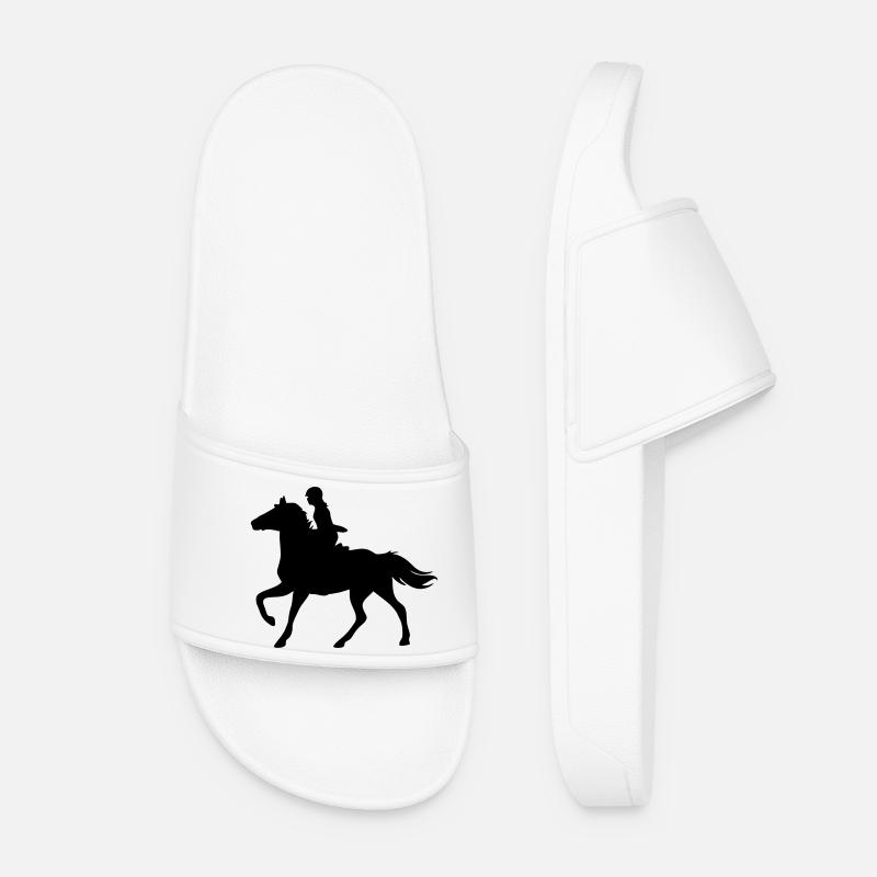 Mädchen mit Pferd - Frauen Badelatschen - Weiß