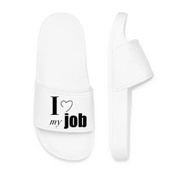 I love my job - Frauen Badelatschen - Weiß - Vorne