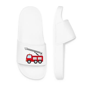 Camion de pompiers Camion de pompiers - Claquettes Femme - blanc - Devant