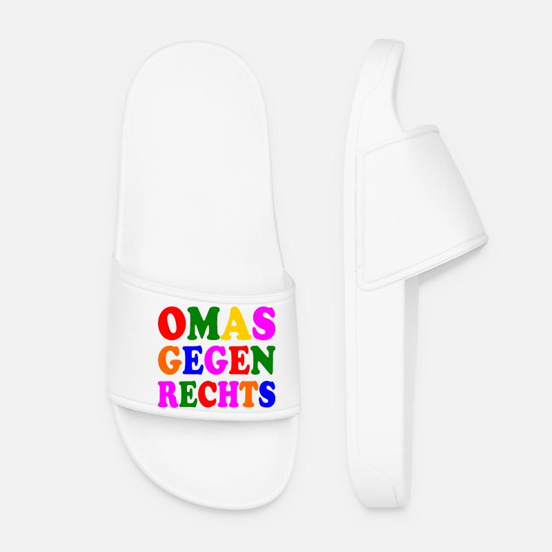 Omas gegen rechts - Frauen Badelatschen - Weiß