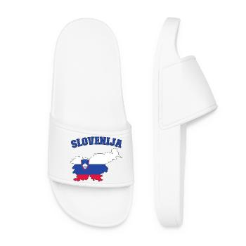 Slovenia Flag Map - Women’s Pool Sliders - white - Front