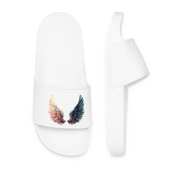 Artistic Rainbow Wings - Women’s Pool Sliders - white - Front