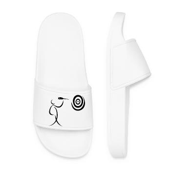 Minimalist darts dart player with dart and dart - Women’s Pool Sliders - white - Front