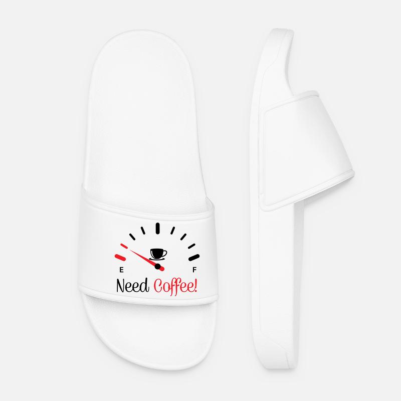 Need Coffee 1 - Women’s Pool Sliders - white