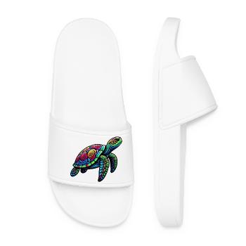 Tortue marine - Claquettes Femme - blanc - Devant