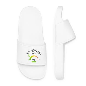Retirement Plans: Relaxed Low Stress Levels - Women’s Pool Sliders - white - Front