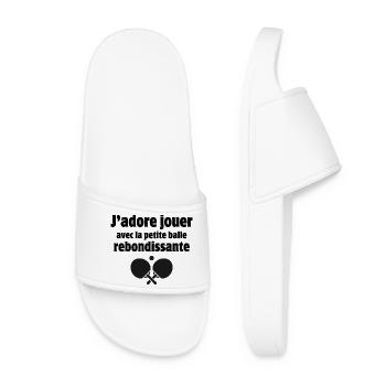 ping-pong, pongiste, tennis de table - Claquettes Femme - blanc - Devant